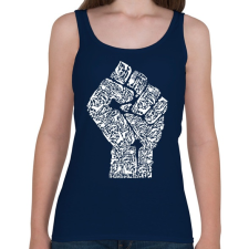 PRINTFASHION A forradalom keze - Női atléta - Sötétkék női trikó