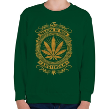 PRINTFASHION A fű városa - Gyerek pulóver - Sötétzöld gyerek pulóver, kardigán