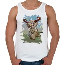 PRINTFASHION A fülszarvú - Férfi atléta - Fehér atléta, trikó