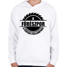 PRINTFASHION A fűrészpor - Gyerek kapucnis pulóver - Fehér