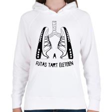 PRINTFASHION A futás tart életben - Női kapucnis pulóver - Fehér női pulóver, kardigán