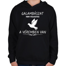 PRINTFASHION A galambászat a véremben van - Gyerek kapucnis pulóver - Fekete