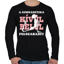 PRINTFASHION A gimnasztika felszabadít - fehér - Férfi hosszú ujjú póló - Fekete férfi póló