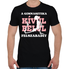 PRINTFASHION A gimnasztika felszabadít - fehér - Férfi póló - Fekete férfi póló