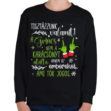PRINTFASHION A Grincs az embereket utálta - Gyerek pulóver - Fekete gyerek pulóver, kardigán