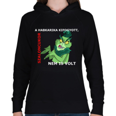 PRINTFASHION A habkarika kifogyott, szaloncukor nem is volt - Női kapucnis pulóver - Fekete