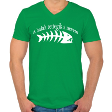 PRINTFASHION A halak..  - Férfi V-nyakú póló - Zöld férfi póló