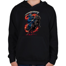 PRINTFASHION A halál lovasa - Gyerek kapucnis pulóver - Fekete