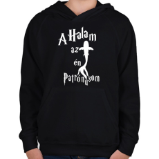 PRINTFASHION A Halam az én Patrónusom - Gyerek kapucnis pulóver - Fekete