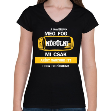 PRINTFASHION A haverunk meg fog nősülni - Fehér - Női V-nyakú póló - Fekete női póló