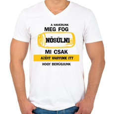 PRINTFASHION A haverunk meg fog nősülni - Fekete - Férfi V-nyakú póló - Fehér