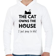PRINTFASHION A ház a macskáé2 - Férfi kapucnis pulóver - Fehér