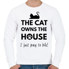 PRINTFASHION A ház a macskáé2 - Férfi pulóver - Fehér férfi pulóver, kardigán