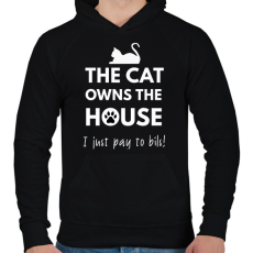 PRINTFASHION A ház a macskáé - Férfi kapucnis pulóver - Fekete