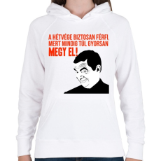 PRINTFASHION a hétvége biztosan férfi - Női kapucnis pulóver - Fehér