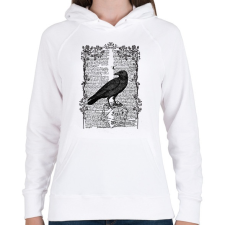 PRINTFASHION A Holló - Női kapucnis pulóver - Fehér női pulóver, kardigán