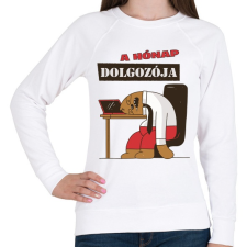 PRINTFASHION A hónap dolgozója - lajhár - Női pulóver - Fehér női pulóver, kardigán