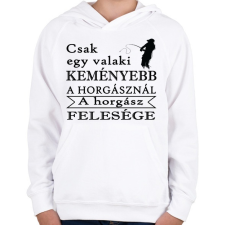 PRINTFASHION A horgász és a felesége - Gyerek kapucnis pulóver - Fehér gyerek pulóver, kardigán