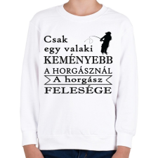 PRINTFASHION A horgász és a felesége - Gyerek pulóver - Fehér gyerek pulóver, kardigán
