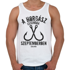 PRINTFASHION A horgász legendák - Férfi atléta - Fehér atléta, trikó