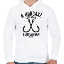 PRINTFASHION A horgász legendák - Férfi kapucnis pulóver - Fehér férfi pulóver, kardigán