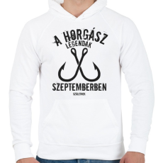 PRINTFASHION A horgász legendák - Férfi kapucnis pulóver - Fehér