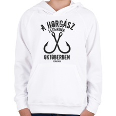 PRINTFASHION A horgász legendák - Gyerek kapucnis pulóver - Fehér