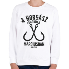 PRINTFASHION A horgász legendák - Gyerek pulóver - Fehér