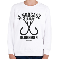 PRINTFASHION A horgász legendák - Gyerek pulóver - Fehér