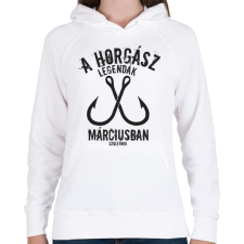 PRINTFASHION A horgász legendák - Női kapucnis pulóver - Fehér női pulóver, kardigán