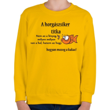 PRINTFASHION A horgászsiker titka - Gyerek pulóver - Sárga gyerek pulóver, kardigán