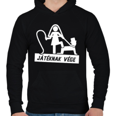 PRINTFASHION A játéknak vége - Férfi kapucnis pulóver - Fekete