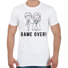 PRINTFASHION A játéknak vége.  - Férfi póló - Fehér férfi póló