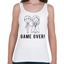 PRINTFASHION A játéknak vége.  - Női atléta - Fehér női trikó
