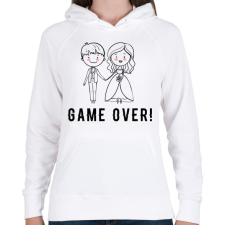 PRINTFASHION A játéknak vége.  - Női kapucnis pulóver - Fehér női pulóver, kardigán