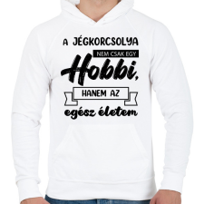 PRINTFASHION A jégkorcsolya nem csak egy hobbi - Férfi kapucnis pulóver - Fehér férfi pulóver, kardigán