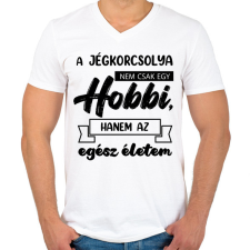PRINTFASHION A jégkorcsolya nem csak egy hobbi - Férfi V-nyakú póló - Fehér férfi póló