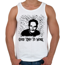 PRINTFASHION a jó munkához idő kell - Férfi atléta - Fehér atléta, trikó