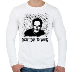 PRINTFASHION a jó munkához idő kell - Férfi hosszú ujjú póló - Fehér
