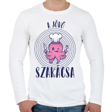 PRINTFASHION A jövő szakácsa - Férfi hosszú ujjú póló - Fehér férfi póló