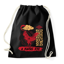 PRINTFASHION A kakas éve - Sportzsák, Tornazsák - Fekete tornazsák