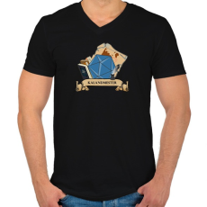 PRINTFASHION A Kalandmester - Férfi V-nyakú póló - Fekete