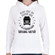 PRINTFASHION A kamionos mindig menő - Női kapucnis pulóver - Fehér