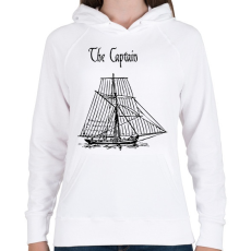 PRINTFASHION a kapitány - Női kapucnis pulóver - Fehér