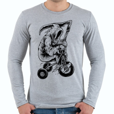 PRINTFASHION A kaszás biciklije - Férfi hosszú ujjú póló - Sport szürke férfi póló