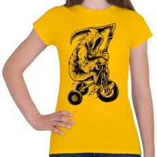PRINTFASHION A kaszás biciklije - Női póló - Sárga