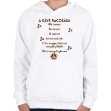 PRINTFASHION A kávé ragozása - Gyerek kapucnis pulóver - Fehér gyerek pulóver, kardigán