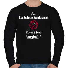 PRINTFASHION A kedvenc karakterem mindig meghal. - Férfi pulóver - Fekete