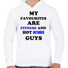 PRINTFASHION A kedvencem a fitnesz és a jóképű októberben született férfiak - Férfi kapucnis pulóver - Fehér