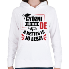 PRINTFASHION A kettes is jó lesz - Női kapucnis pulóver - Fehér női pulóver, kardigán